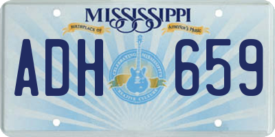 MS license plate ADH659