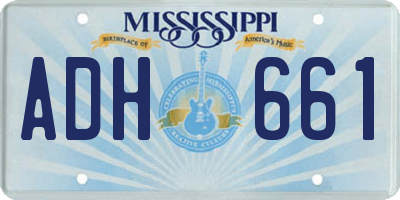 MS license plate ADH661