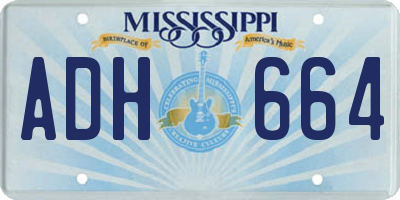 MS license plate ADH664