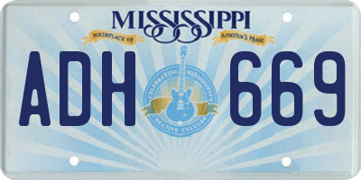 MS license plate ADH669
