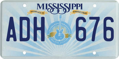 MS license plate ADH676