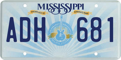 MS license plate ADH681