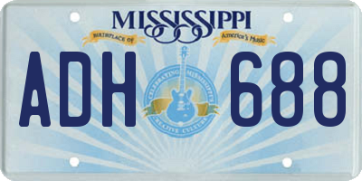 MS license plate ADH688