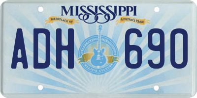 MS license plate ADH690