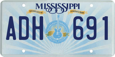MS license plate ADH691