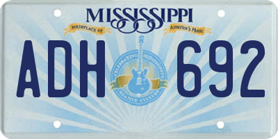 MS license plate ADH692