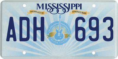 MS license plate ADH693
