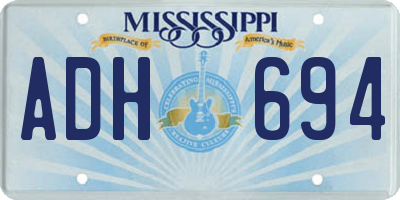 MS license plate ADH694