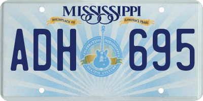 MS license plate ADH695