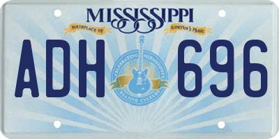 MS license plate ADH696