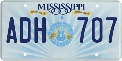 MS license plate ADH707