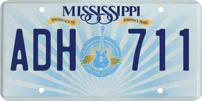 MS license plate ADH711