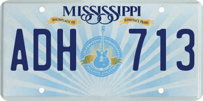MS license plate ADH713
