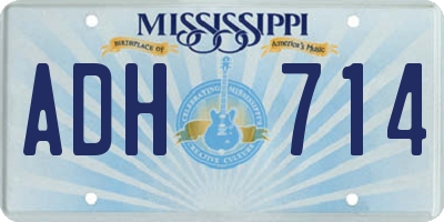 MS license plate ADH714