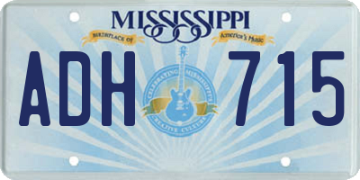 MS license plate ADH715