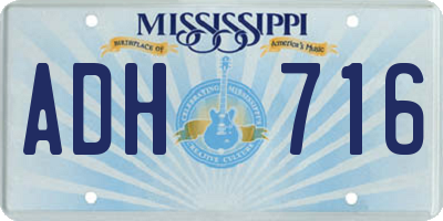 MS license plate ADH716