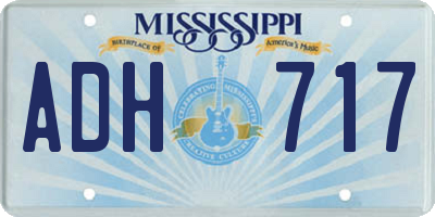 MS license plate ADH717