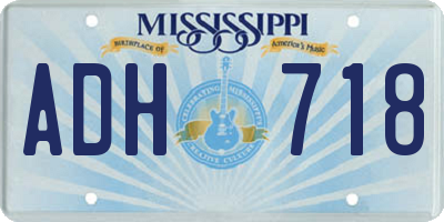 MS license plate ADH718