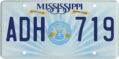 MS license plate ADH719