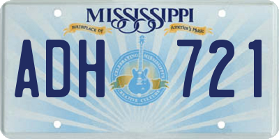 MS license plate ADH721