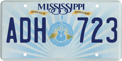 MS license plate ADH723
