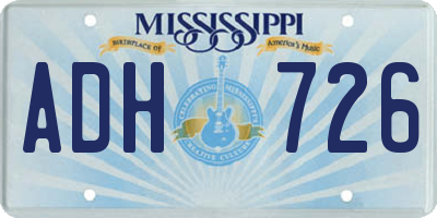 MS license plate ADH726