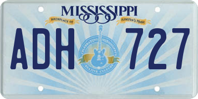 MS license plate ADH727