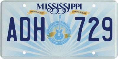 MS license plate ADH729