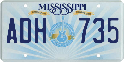 MS license plate ADH735