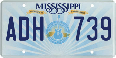 MS license plate ADH739