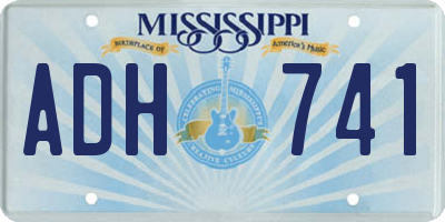 MS license plate ADH741