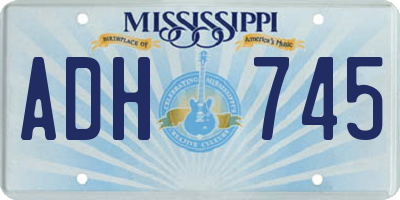 MS license plate ADH745