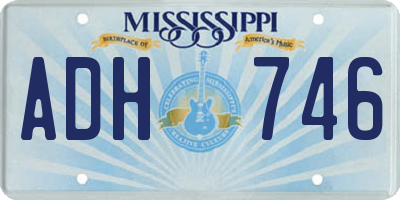 MS license plate ADH746