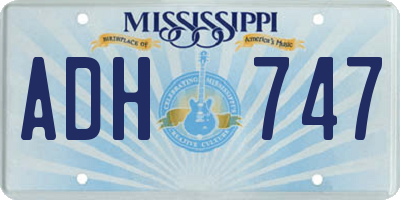 MS license plate ADH747