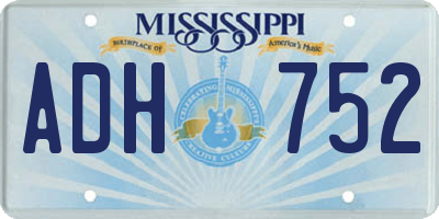 MS license plate ADH752