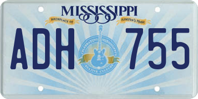 MS license plate ADH755