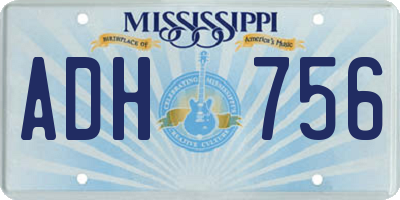 MS license plate ADH756