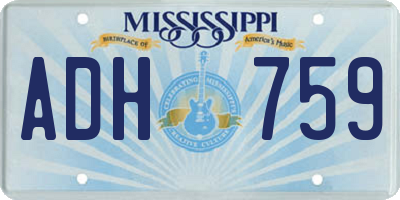 MS license plate ADH759