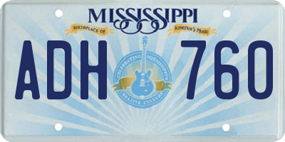 MS license plate ADH760