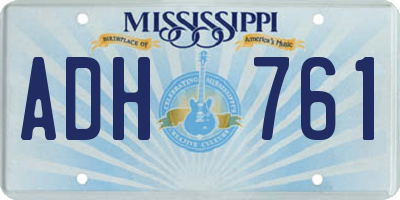 MS license plate ADH761