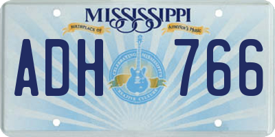 MS license plate ADH766