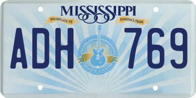 MS license plate ADH769