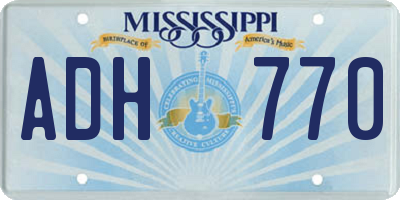 MS license plate ADH770