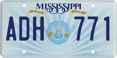 MS license plate ADH771