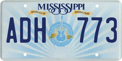 MS license plate ADH773