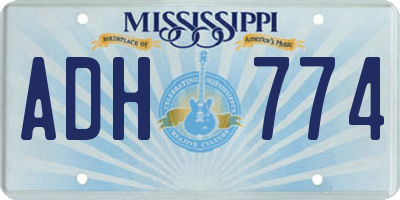 MS license plate ADH774