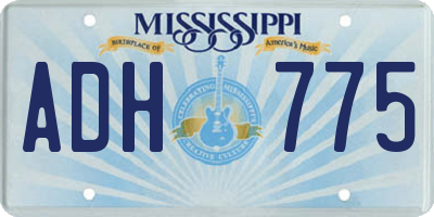 MS license plate ADH775