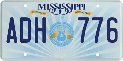 MS license plate ADH776