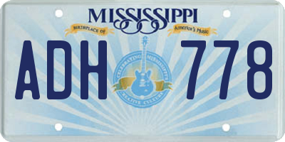 MS license plate ADH778
