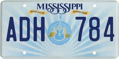 MS license plate ADH784